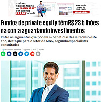 Fundos de private equity tm R$ 23 bilhes na conta aguardando investimentos